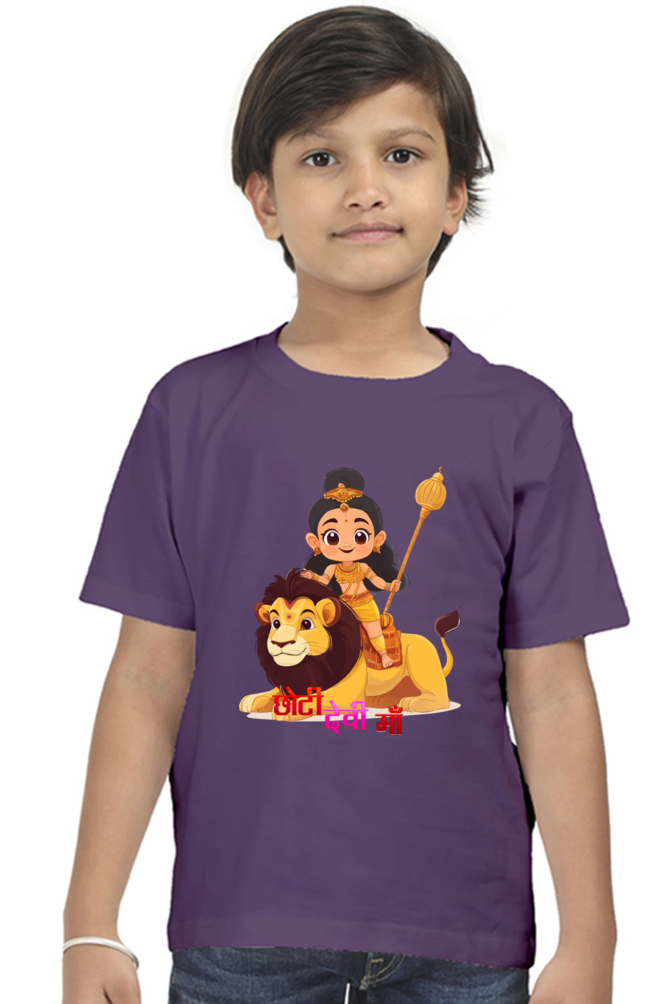 Maa Durga Power Round Neck Half Sleeve Classic T-Shirts for Boy Vastrdhamm