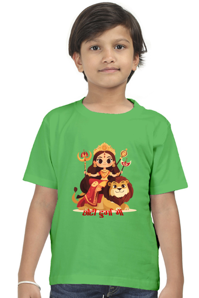 Durga Blessings Round Neck Half Sleeve Classic T-Shirts for Boy Vastrdhamm