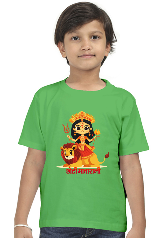 Durga Shakti Round Neck Half Sleeve Classic T-Shirts for Boy Vastrdhamm