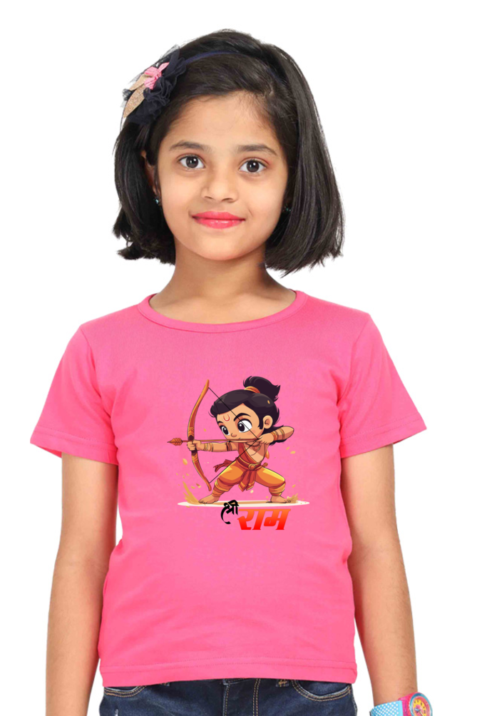 Ram Ji Warrior Spirit Round Neck Half Sleeve Classic T-Shirts for Girl Vastrdhamm