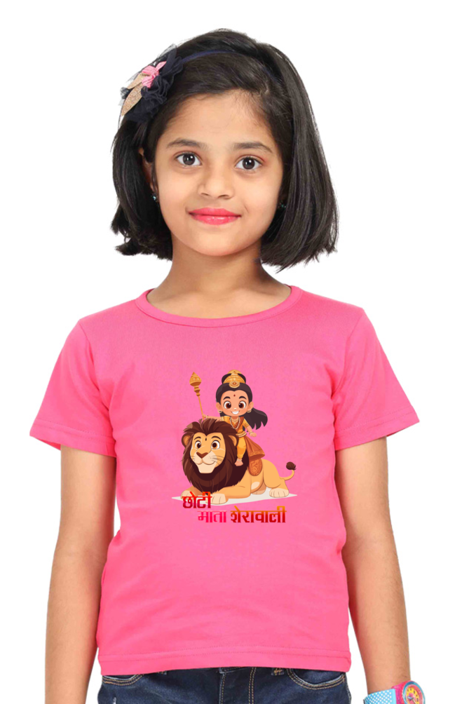 Durga Protector Round Neck Half Sleeve Classic T-Shirts for Girl Vastrdhamm