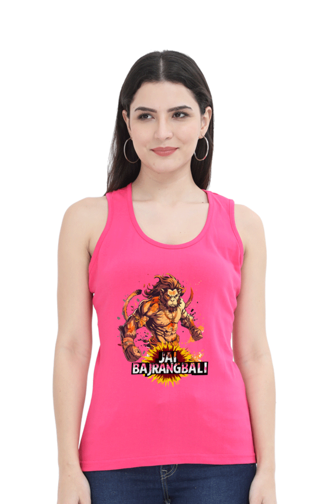 Hanuman Devotional PowerTank Top T-Shirts for Women Vastrdhamm