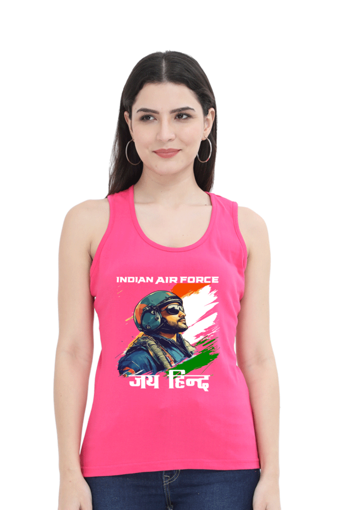 Sky Warriors: Indian Air Force Tank Top T-Shirts for Women Vastrdhamm