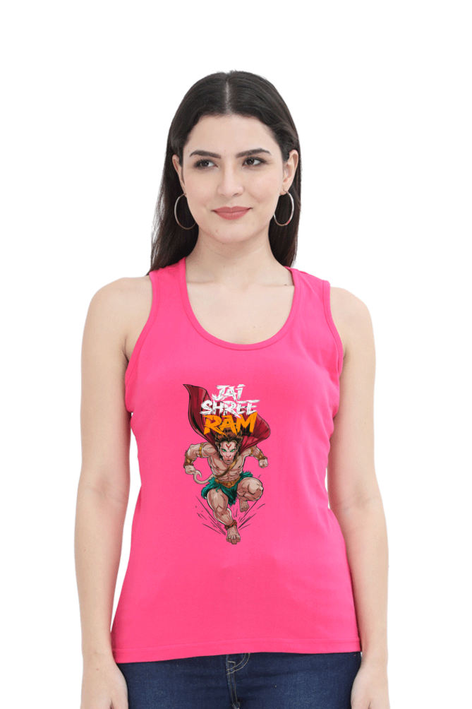 Hanuman Devotional HeroTank Top T-Shirts for Women Vastrdhamm