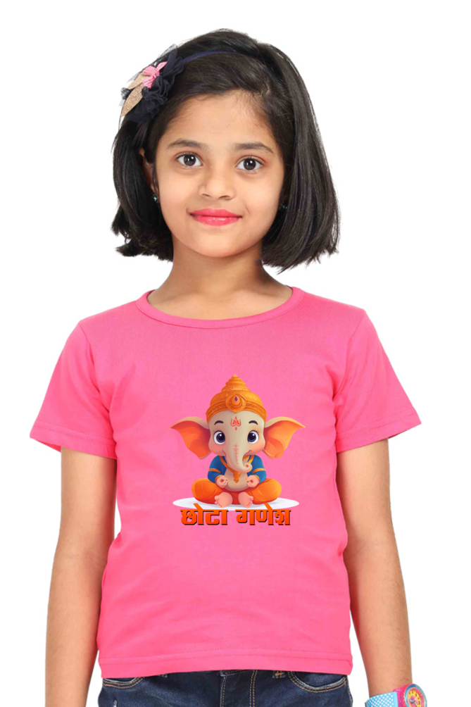 Jai Ganesha Spirit Round Neck Half Sleeve Classic T-Shirts for Girl Vastrdhamm