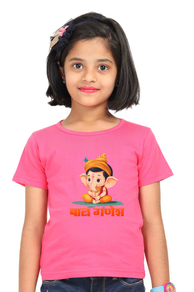 Ganesha Wisdom Round Neck Half Sleeve Classic T-Shirts for Girl Vastrdhamm