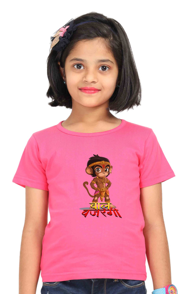 Hanuman Strength Round Neck Half Sleeve Classic T-Shirts for Girl Vastrdhamm