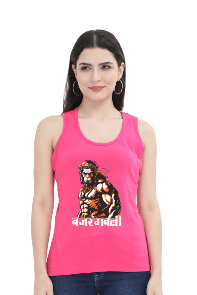 Hanuman StrengthTank Top T-Shirts for Women Vastrdhamm