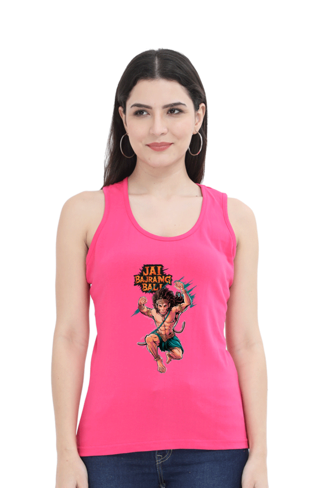 Hanuman Devotional PowerTank Top T-Shirts for Women Vastrdhamm