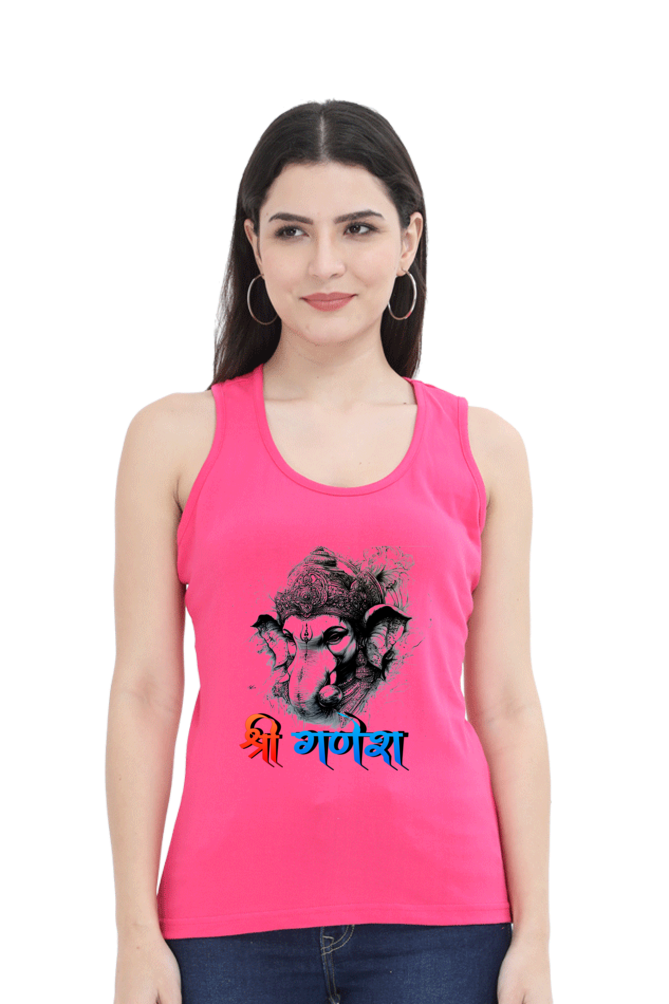 Jai Ganesha PowerTank Top T-Shirts for Women Vastrdhamm