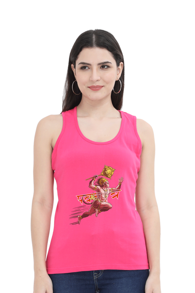 Hanuman Mighty HeroTank Top T-Shirts for Women Vastrdhamm