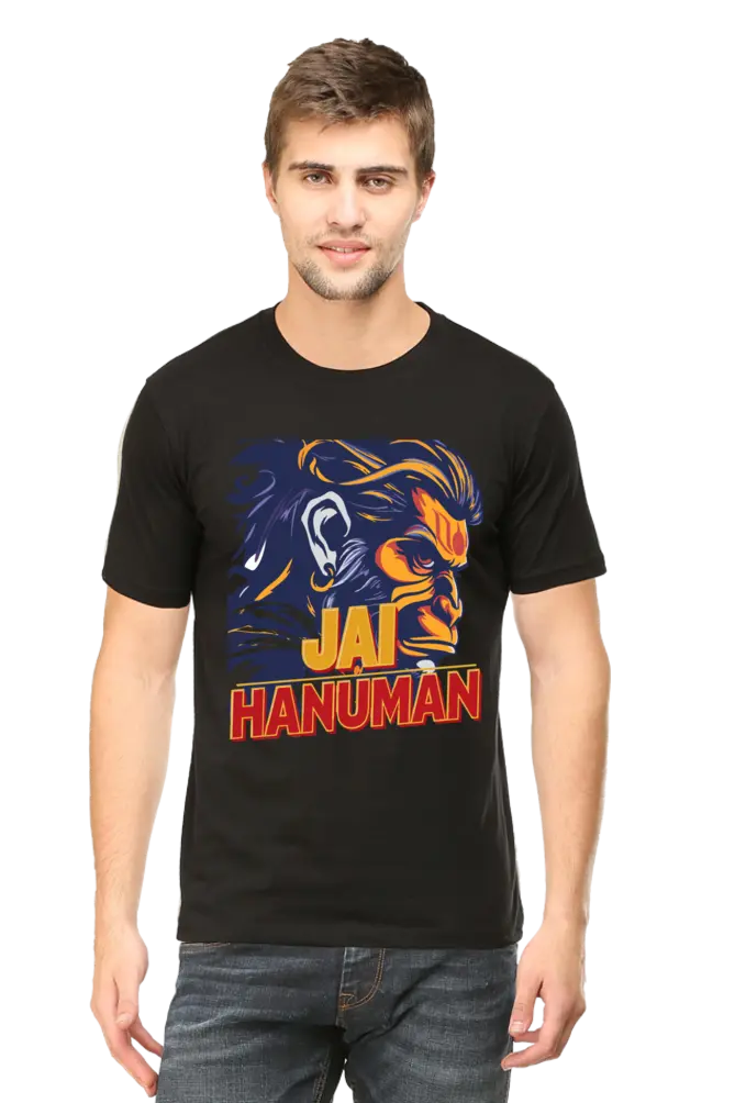 Jay Hanuman Powerfull Ection T-Shirt | Regular Fit Vastrdhamm