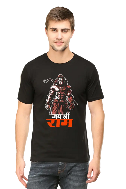 Jai Shri Ram Hanuman's Eternal Devotion T-Shirt | Regular Fit Vastrdhamm