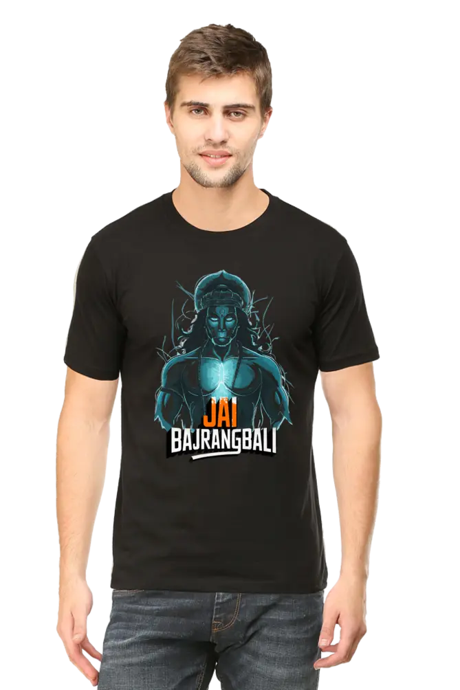 Jai Bajrang Bali Hail the Mighty Hanuman T-Shirt | Regular Fit Vastrdhamm