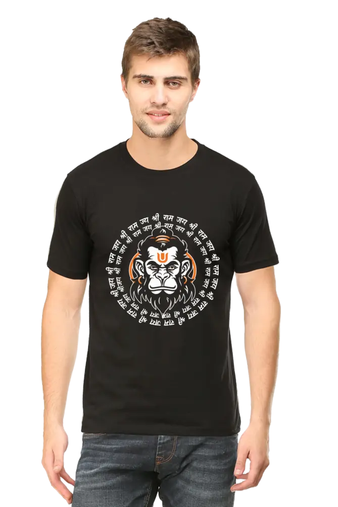 Jai Shri Ram Hanuman's Devotion T-Shirt | Regular Fit Vastrdhamm