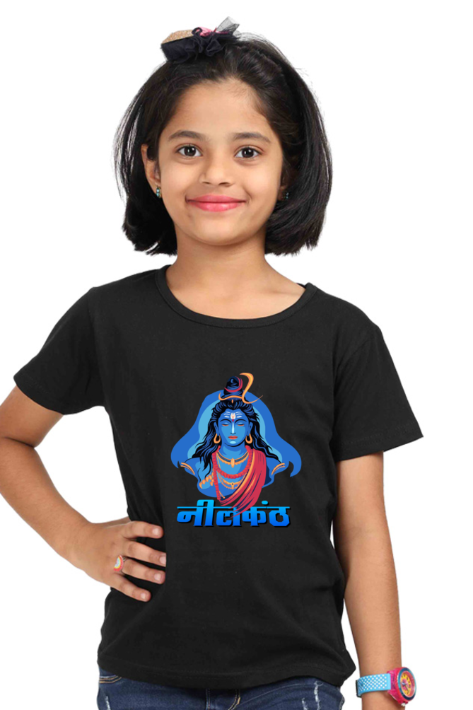 Shiv Ji Devotion Round Neck Half Sleeve Classic T-Shirts for Girl Vastrdhamm