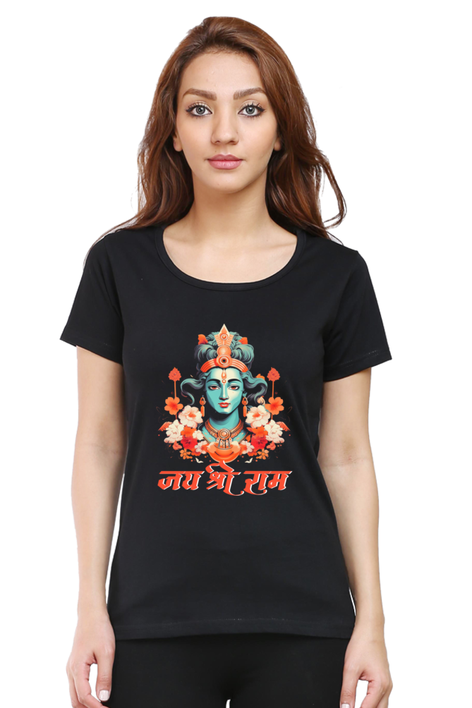 Ram Ji Vanvasi Round Neck Half Sleeve Classic T-Shirts for Women Vastrdhamm