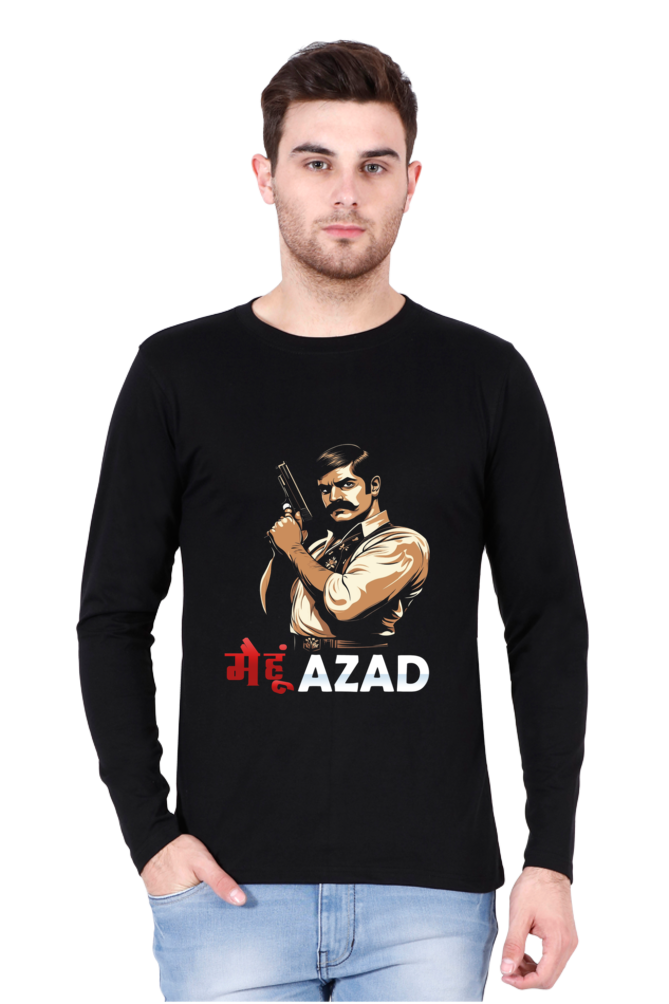 Chandra Shekhar Azad Revolution Round Neck Full Sleeve T-Shirts for Men Vastrdhamm