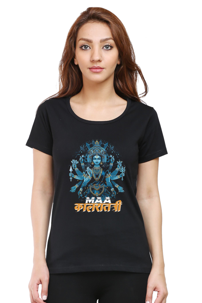 Durga Shakti Round Neck Half Sleeve Classic T-Shirts for Women Vastrdhamm