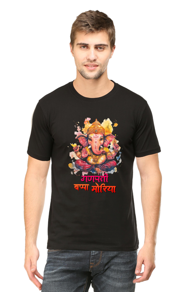 Ganesha Wisdom Round Neck Half Sleeve Classic T-Shirts for Men Vastrdhamm