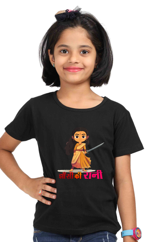 Lakshmi Bai Heroic Legacy Round Neck Half Sleeve Classic T-Shirts for Girl Vastrdhamm