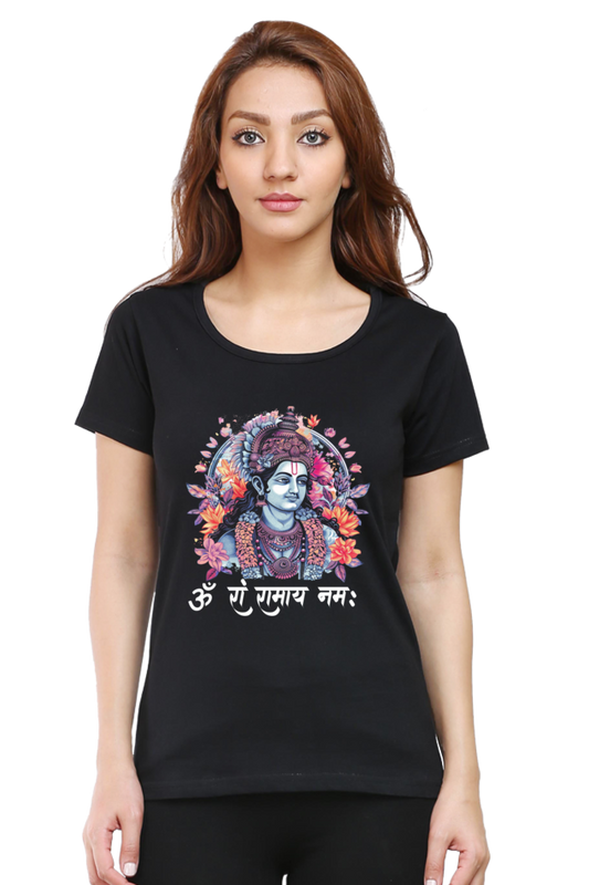 Ram Ji Righteous Path Round Neck Half Sleeve Classic T-Shirts for Women Vastrdhamm