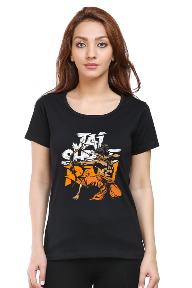 Ram Ji Dharma Protector Round Neck Half Sleeve Classic T-Shirts for Women Vastrdhamm