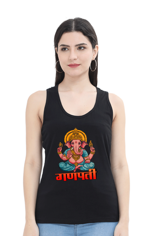 Ganesha WisdomTank Top T-Shirts for Women Vastrdhamm