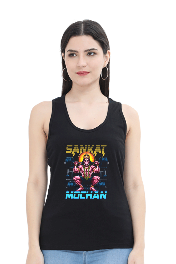 Hanuman Cosmic WarriorTank Top T-Shirts for Women Vastrdhamm