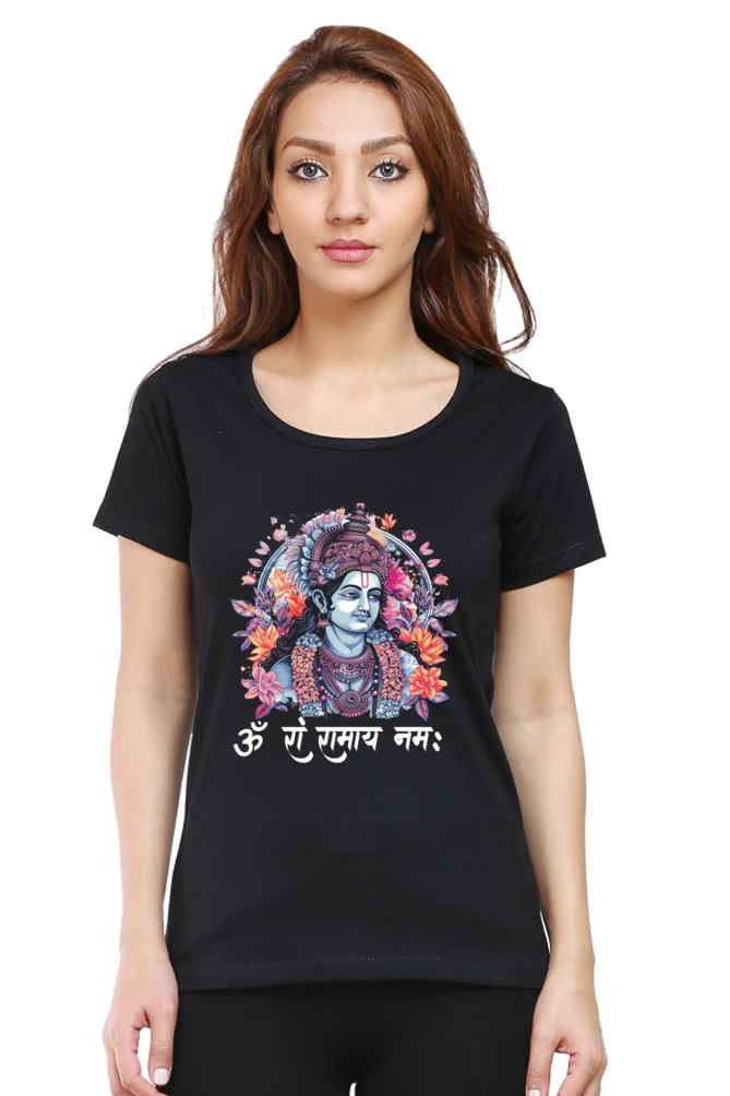 Ram Ji Righteous Path Round Neck Half Sleeve Classic T-Shirts for Women Vastrdhamm