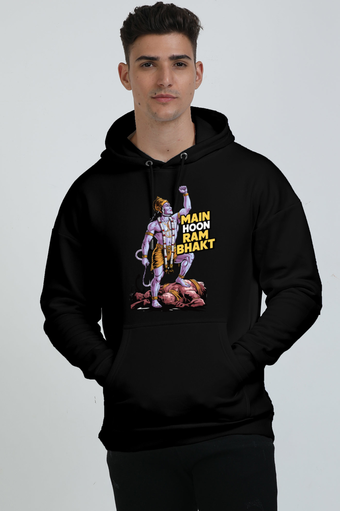 Hanuman Mighty Devotee Oversized Hooded Sweatshirt T-Shirts for Men Vastrdhamm