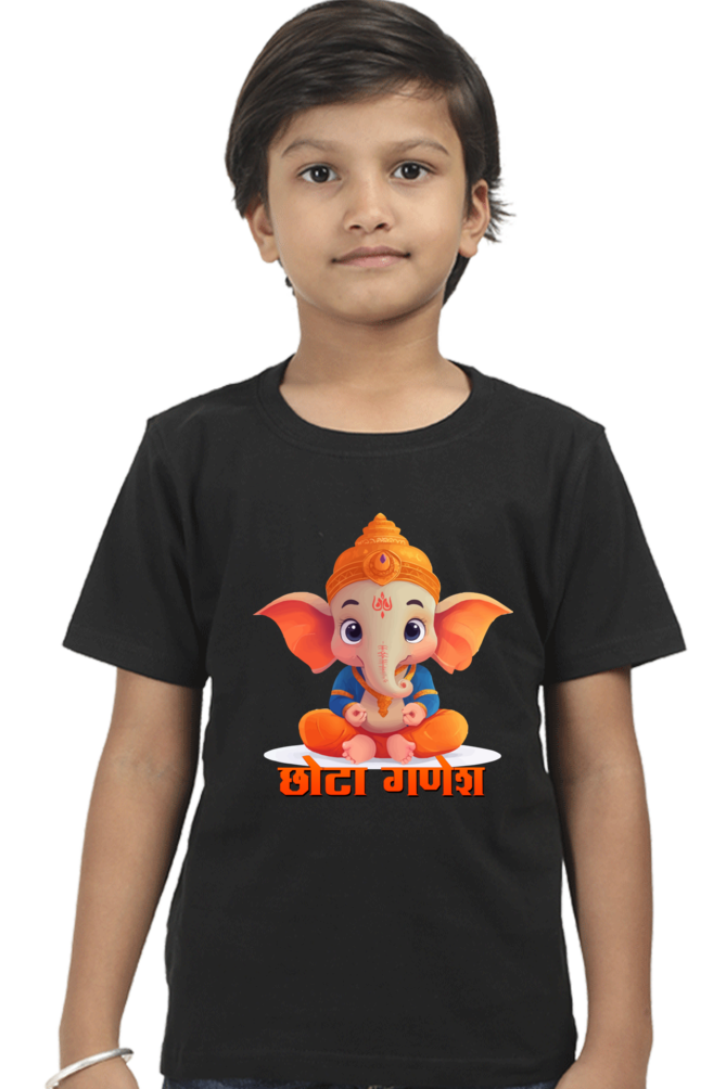 Jai Ganesha Spirit Round Neck Half Sleeve Classic T-Shirts for Boy Vastrdhamm