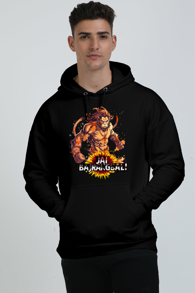 Hanuman Strong Oversized Hooded Sweatshirt T-Shirts for Men Vastrdhamm