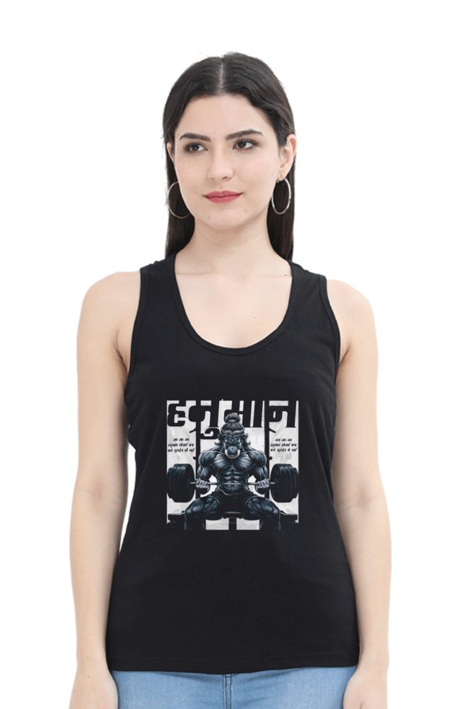 Hanuman Devotional ChampionTank Top T-Shirts for Women Vastrdhamm