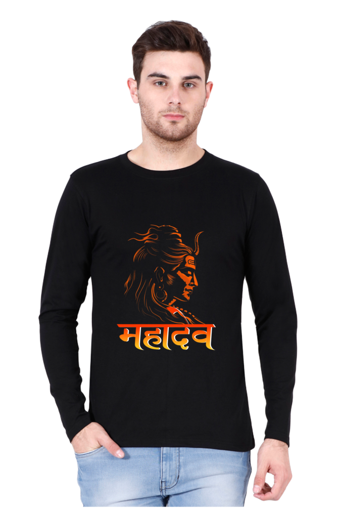 Shiv Ji Mahadev Round Neck Full Sleeve T-Shirts for Men Vastrdhamm