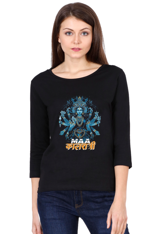 Durga ShaktiRound Neck Full Sleeve T-Shirts for Women Vastrdhamm