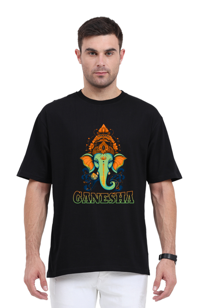 Jai Ganesha Glory Oversized Classic T-Shirts for Men Vastrdhamm