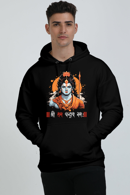 Ram Ji Divine Warrior Oversized Hooded Sweatshirt T-Shirts  for Men Vastrdhamm