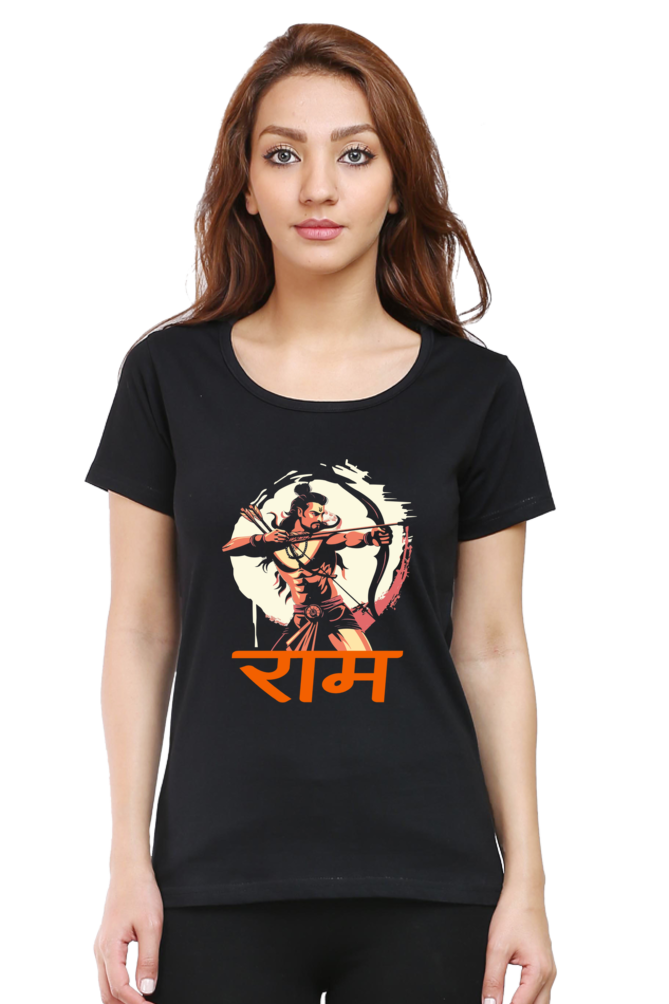 Ram Ji Divine Grace Round Neck Half Sleeve Classic T-Shirts for Women Vastrdhamm