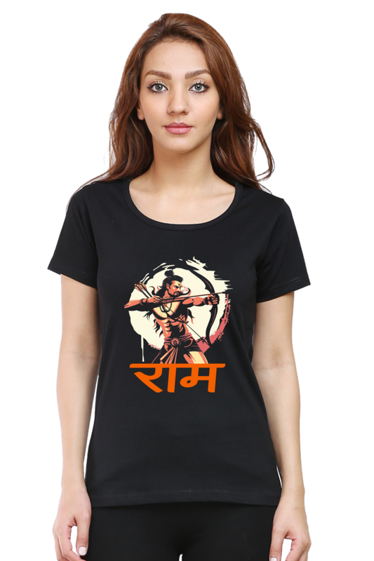 Ram Ji Divine Grace Round Neck Half Sleeve Classic T-Shirts for Women Vastrdhamm