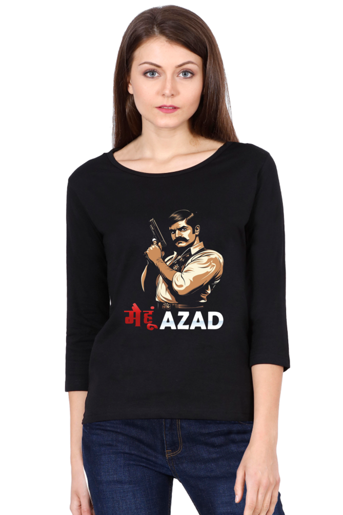 Chandra Shekhar Azad RevolutionRound Neck Full Sleeve T-Shirts for Women Vastrdhamm