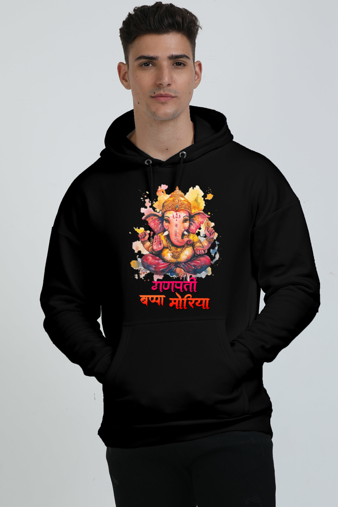 Ganesha Wisdom Oversized Hooded Sweatshirt T-Shirts for Men Vastrdhamm