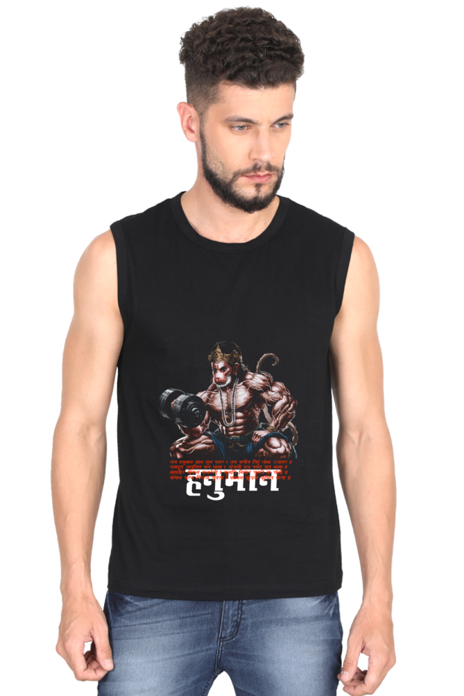 Hanuman Primal Force Round Neck Sleeveless T-Shirts for Men Vastrdhamm