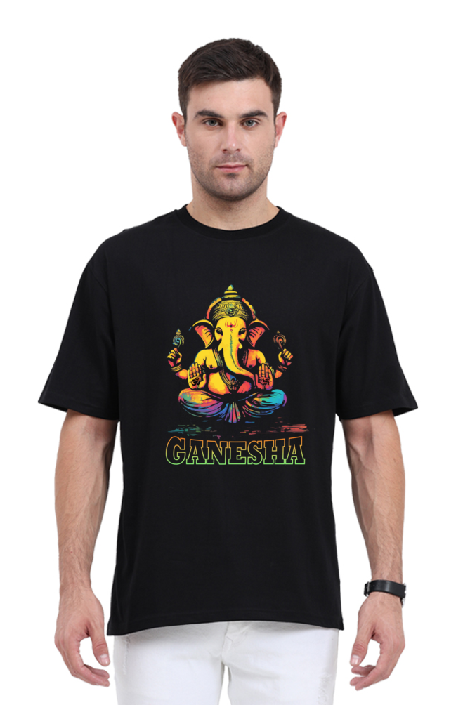 Jai Ganesha Power Oversized Classic T-Shirts for Men Vastrdhamm