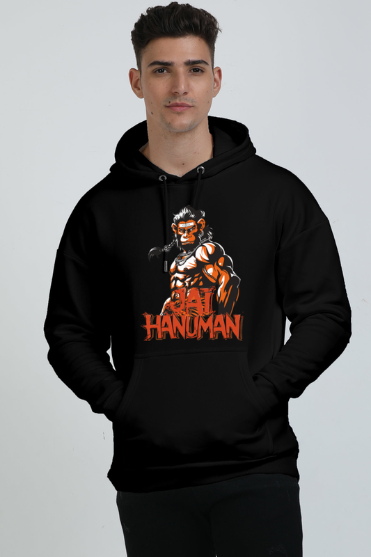 Hanuman Bhakti Oversized Hooded Sweatshirt T-Shirts for Men Vastrdhamm