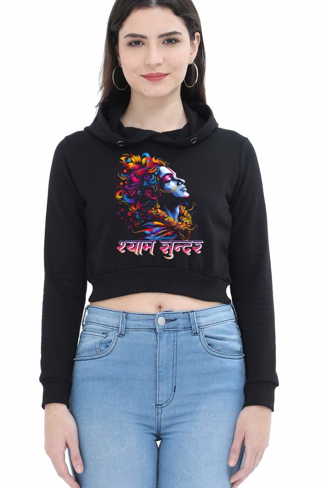 Shree Krishan Gita Wisdom Crop Hoodies for Women Vastrdhamm