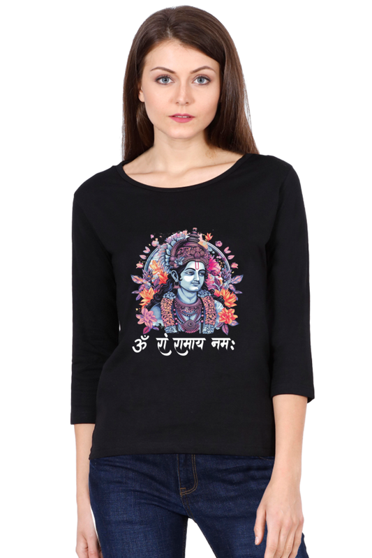 Ram Ji Righteous Path Round Neck Full Sleeve T-Shirts for Women Vastrdhamm