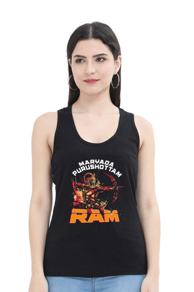 Ram Ji Divine Protector Tank Top T-Shirts for Women Vastrdhamm