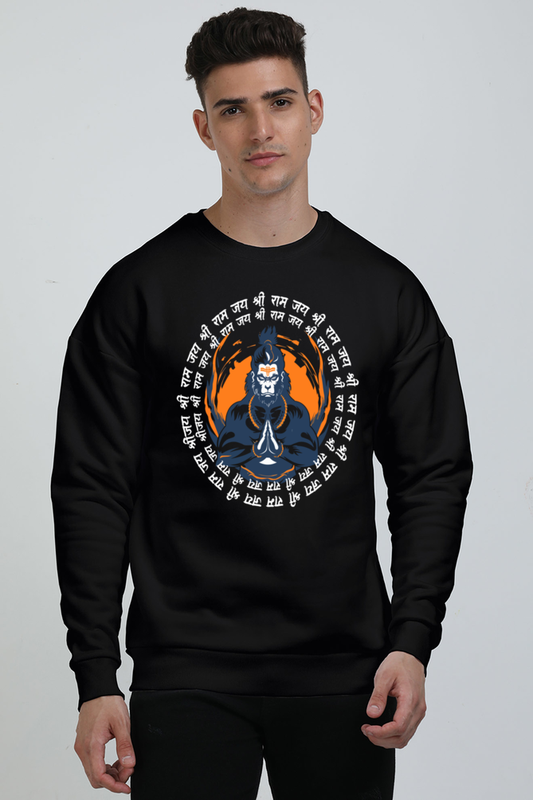 Hanuman Bhakti Oversized Sweatshirt T-Shirts for Men Vastrdhamm