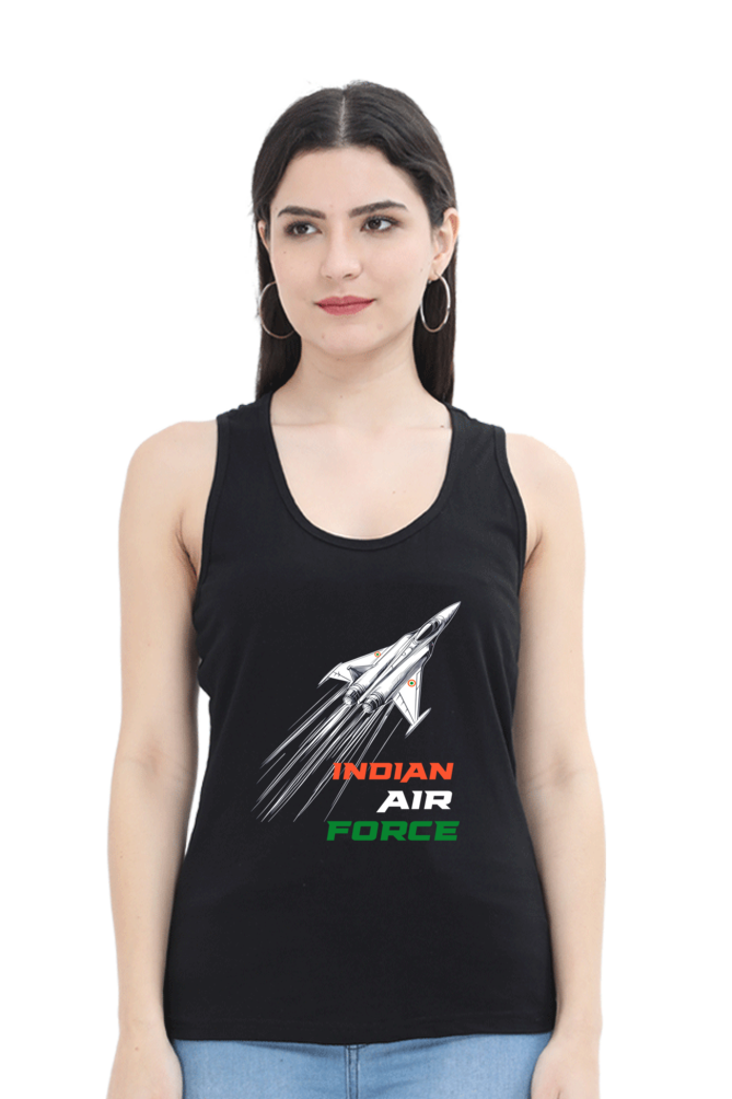 Sky Warriors: Indian Air Force Tank Top T-Shirts for Women Vastrdhamm